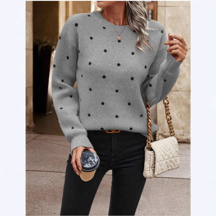Cozy knit sweater for women with a trendy polka dot pattern Lune London