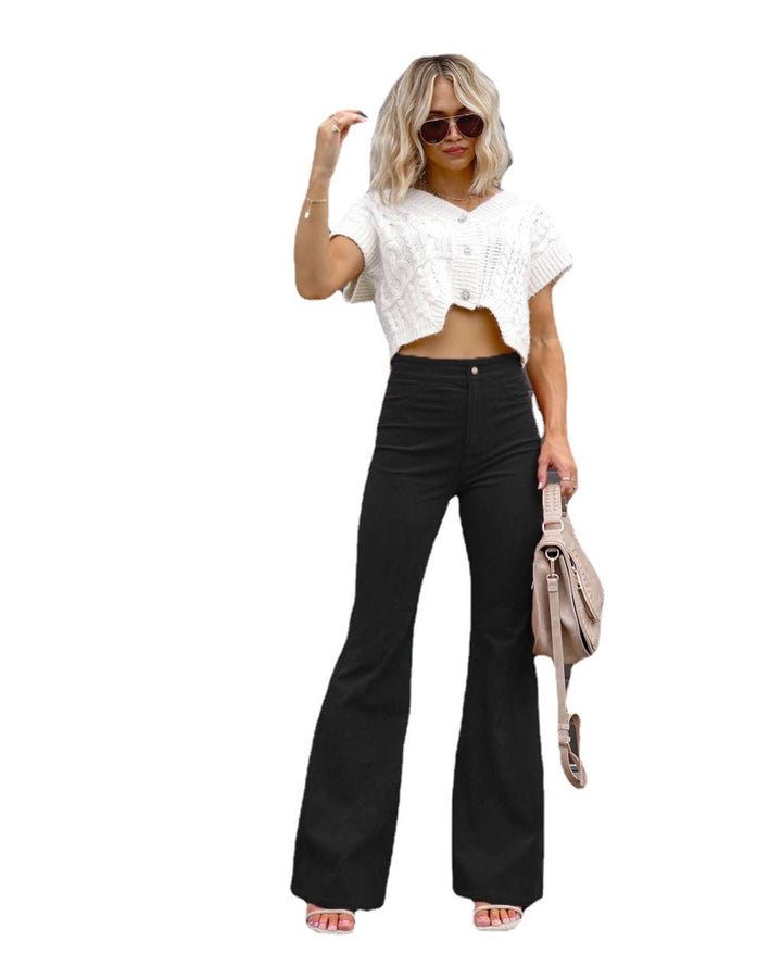Women's Fashion High-Waisted Flared Jeans Lune London
