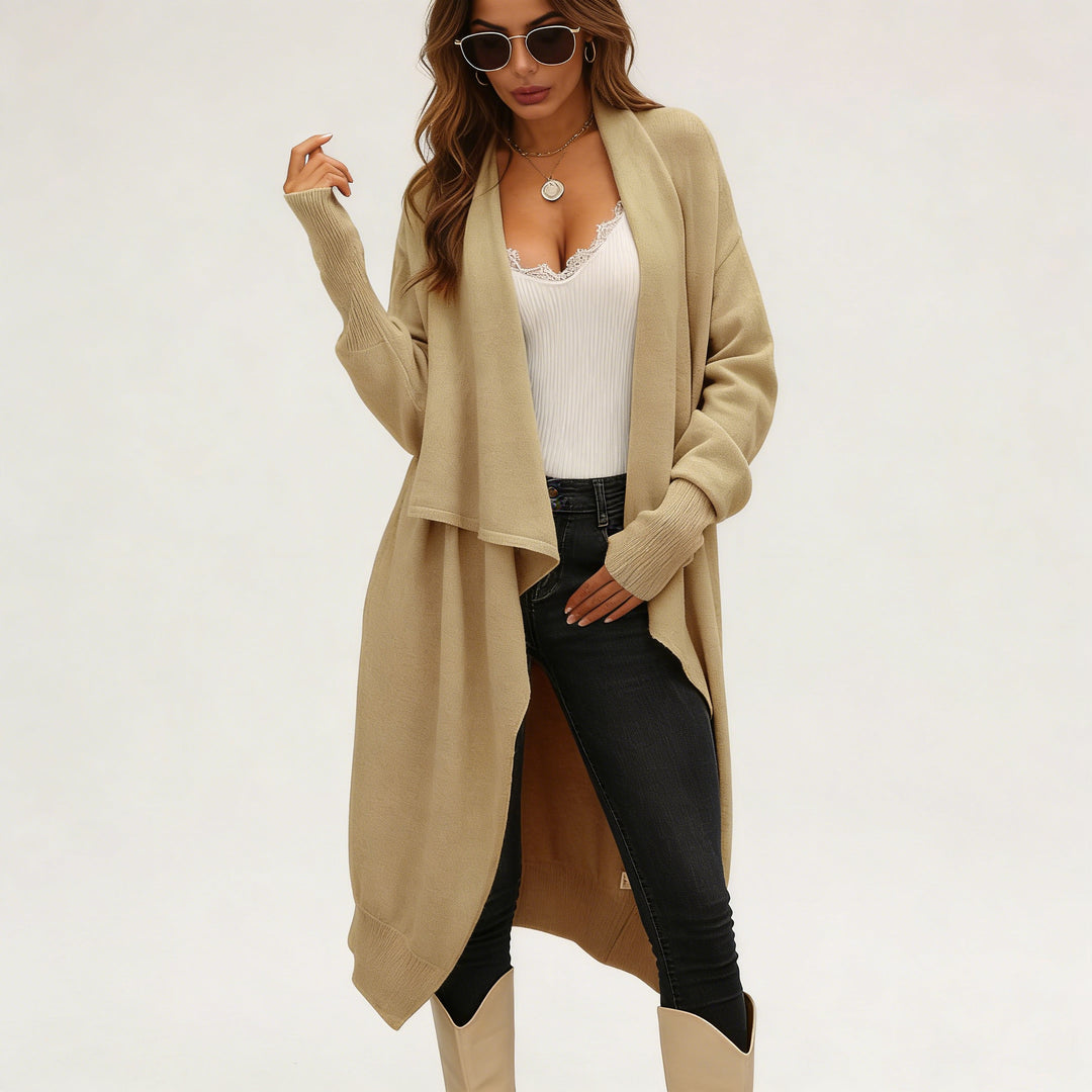 Veste en tricot casual pour femmes avec coupe asymétrique et matériau doux Chic & Stil