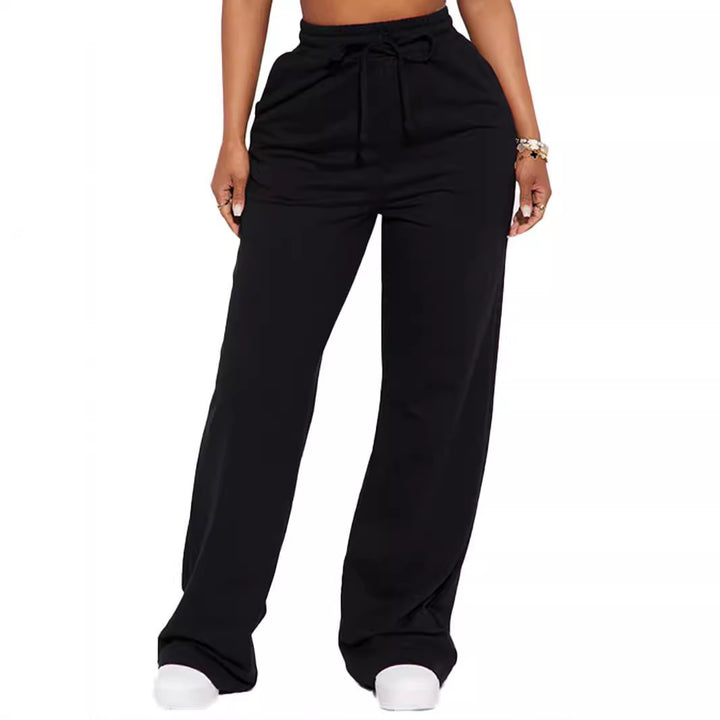 Women's wide sweatpants with elastic waistband and drawstring Chic & Stil