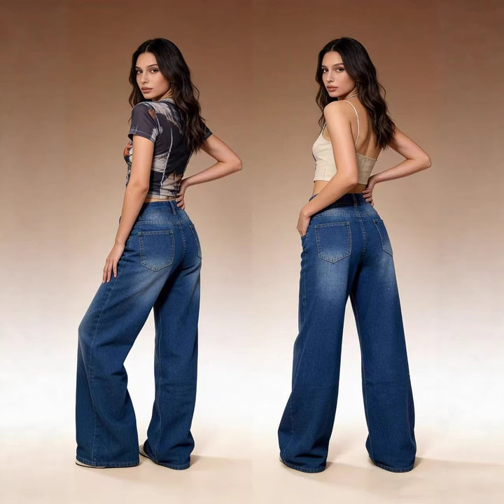 Women Loose Fit High-Waist Jeans with Refined Waist Design Lune London