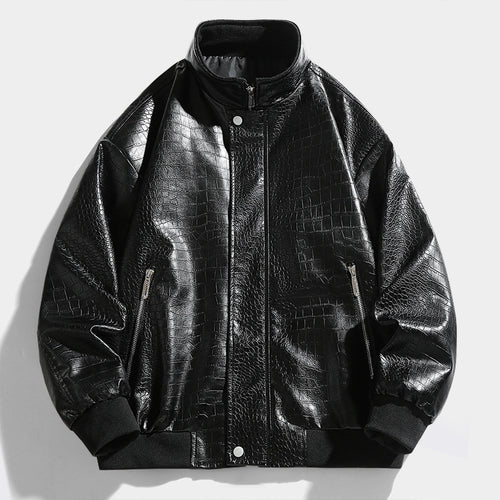 Casual faux leather jacket for men with quilted pattern Lune London