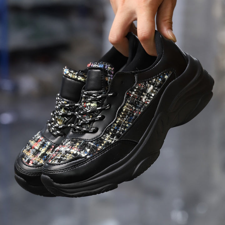 Women's sneakers with a textured upper material and a breathable sole Lune London