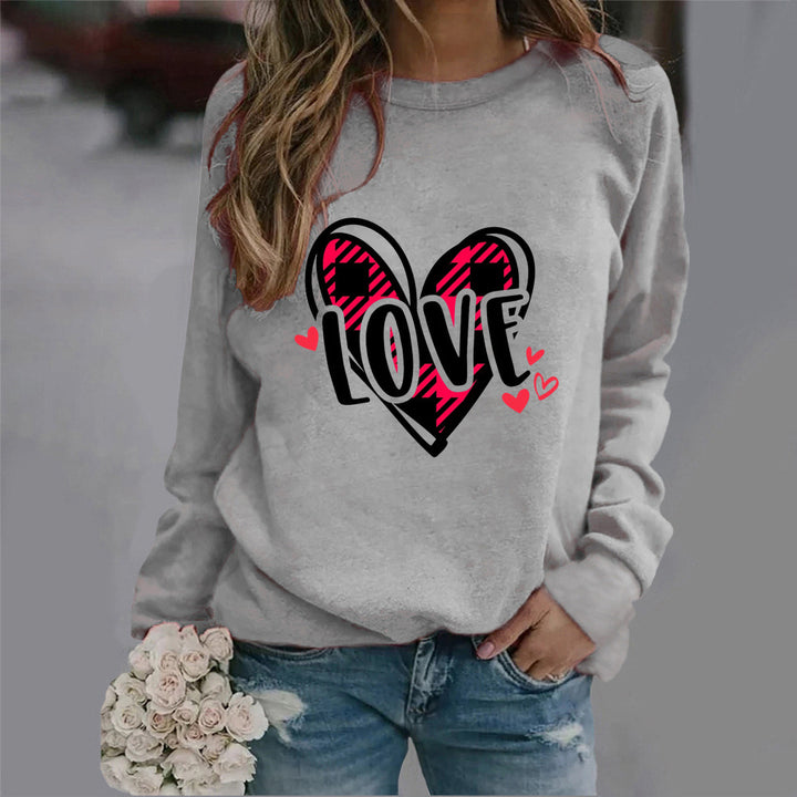 Sweat-shirt pour femmes avec design créatif de cœur et coupe décontractée Chic & Stil