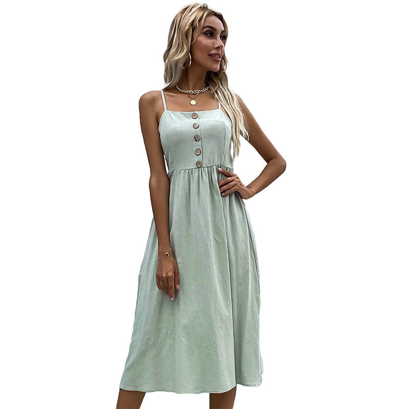 Chic and Stylish Button Midi Dress
