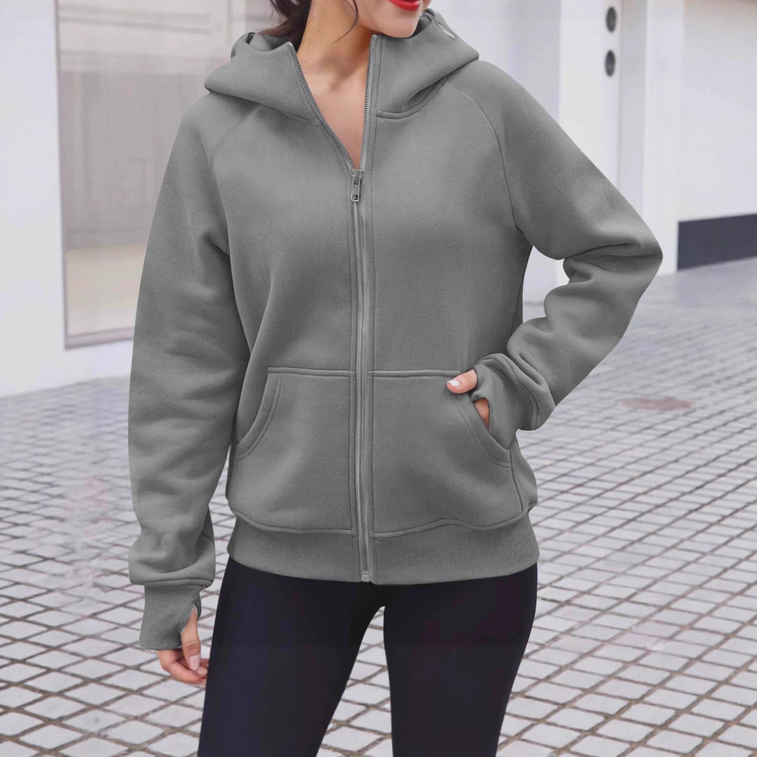 Veste à capuche confortable pour femmes avec fermeture éclair complète Chic & Stil
