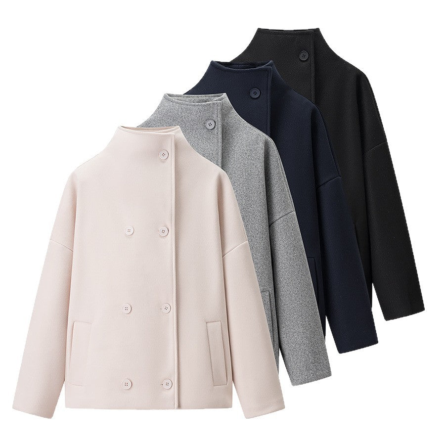 Ladies fashion jacket with high collar and double-breasted Lune London
