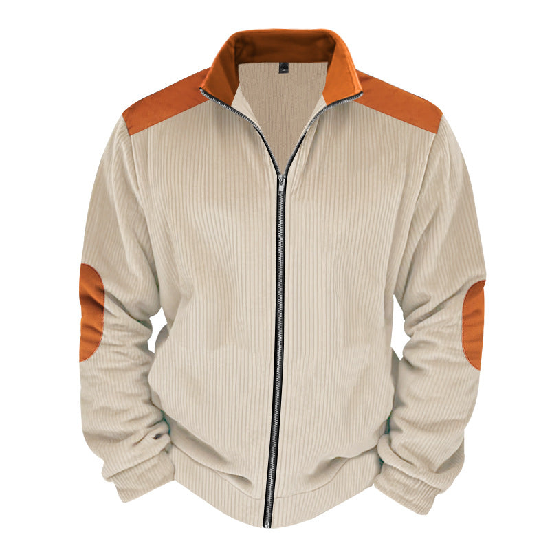 Sporty zip-up jacket for men with ribbed structure and contrasting sleeves Lune London