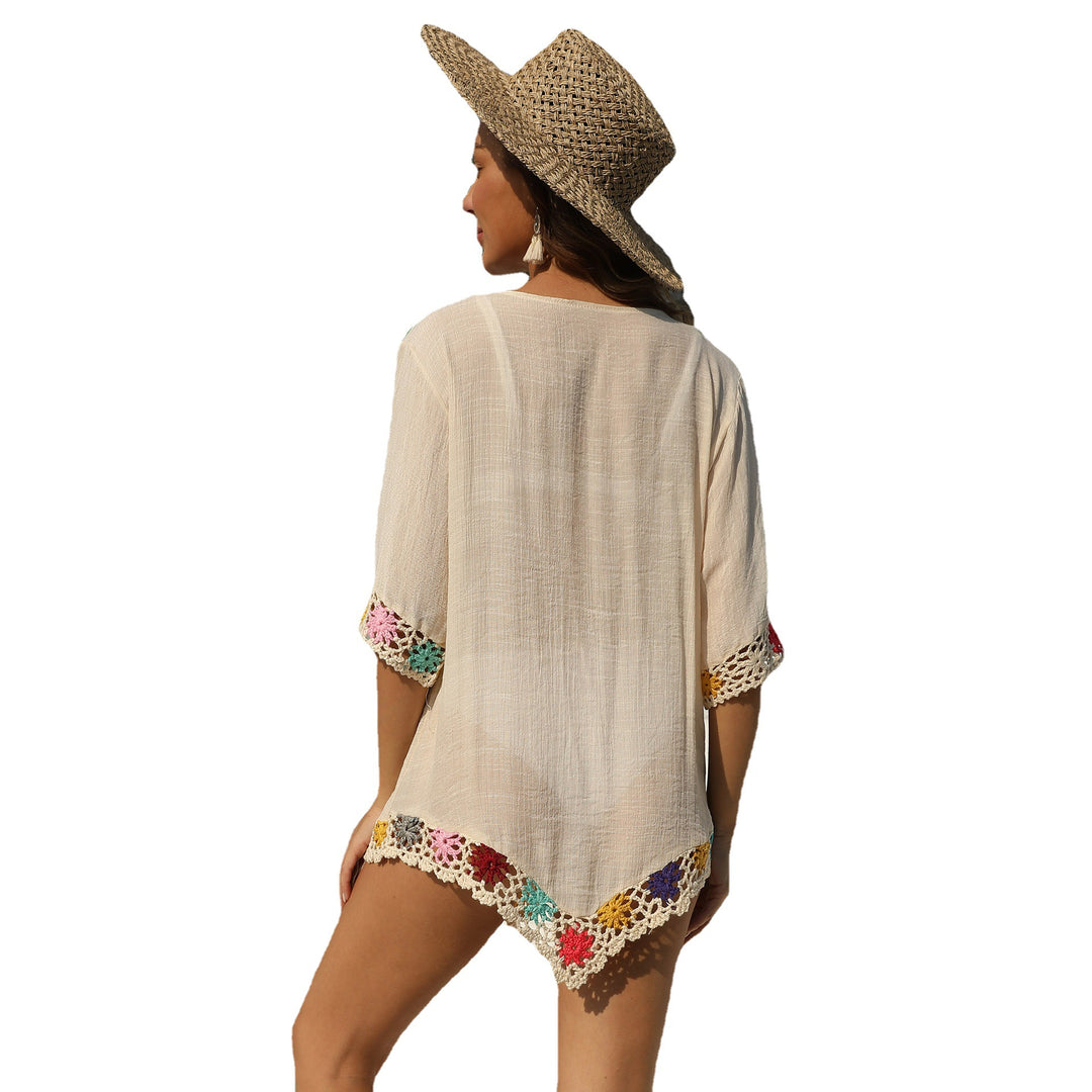 Lune London fringed embroidered beach tunic for women
