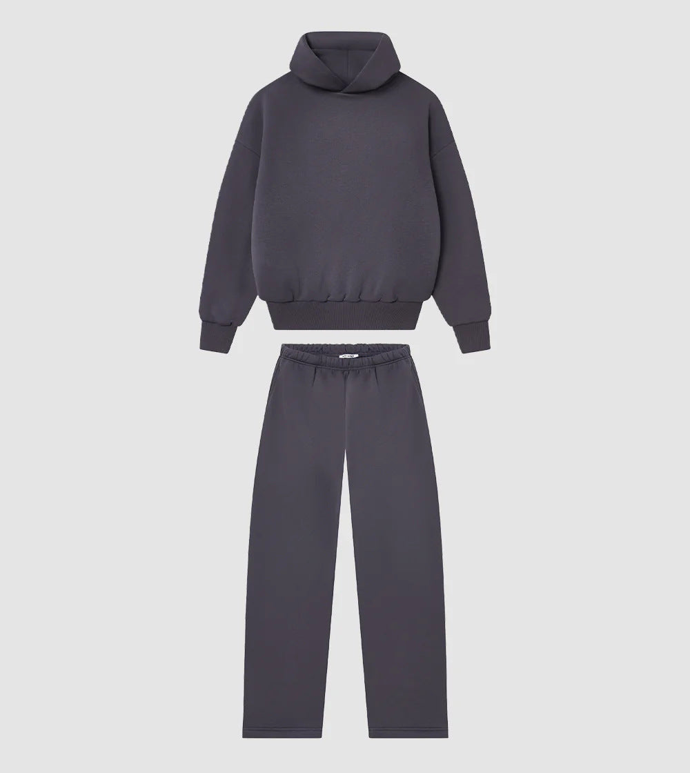 Hoodie and jogger pants set for women with high collar and elastic waistband Lune London