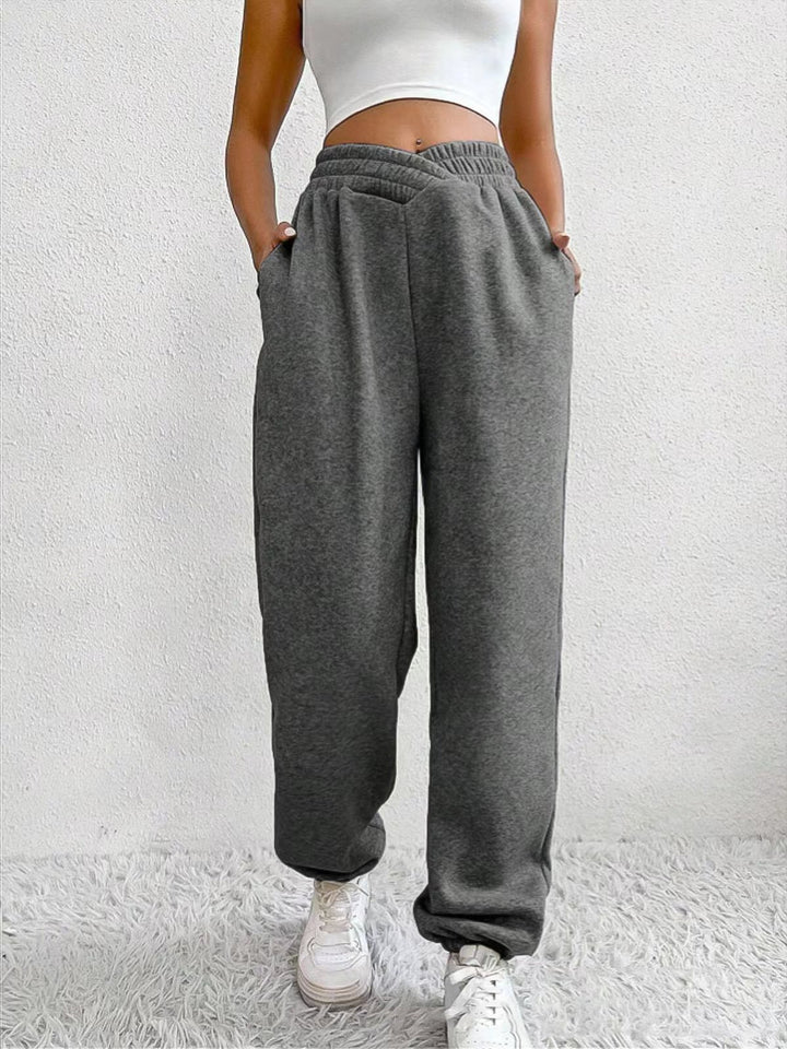 Ladies Comfortable Jogging Pants with an Elastic Waist and Practical Pockets Lune London
