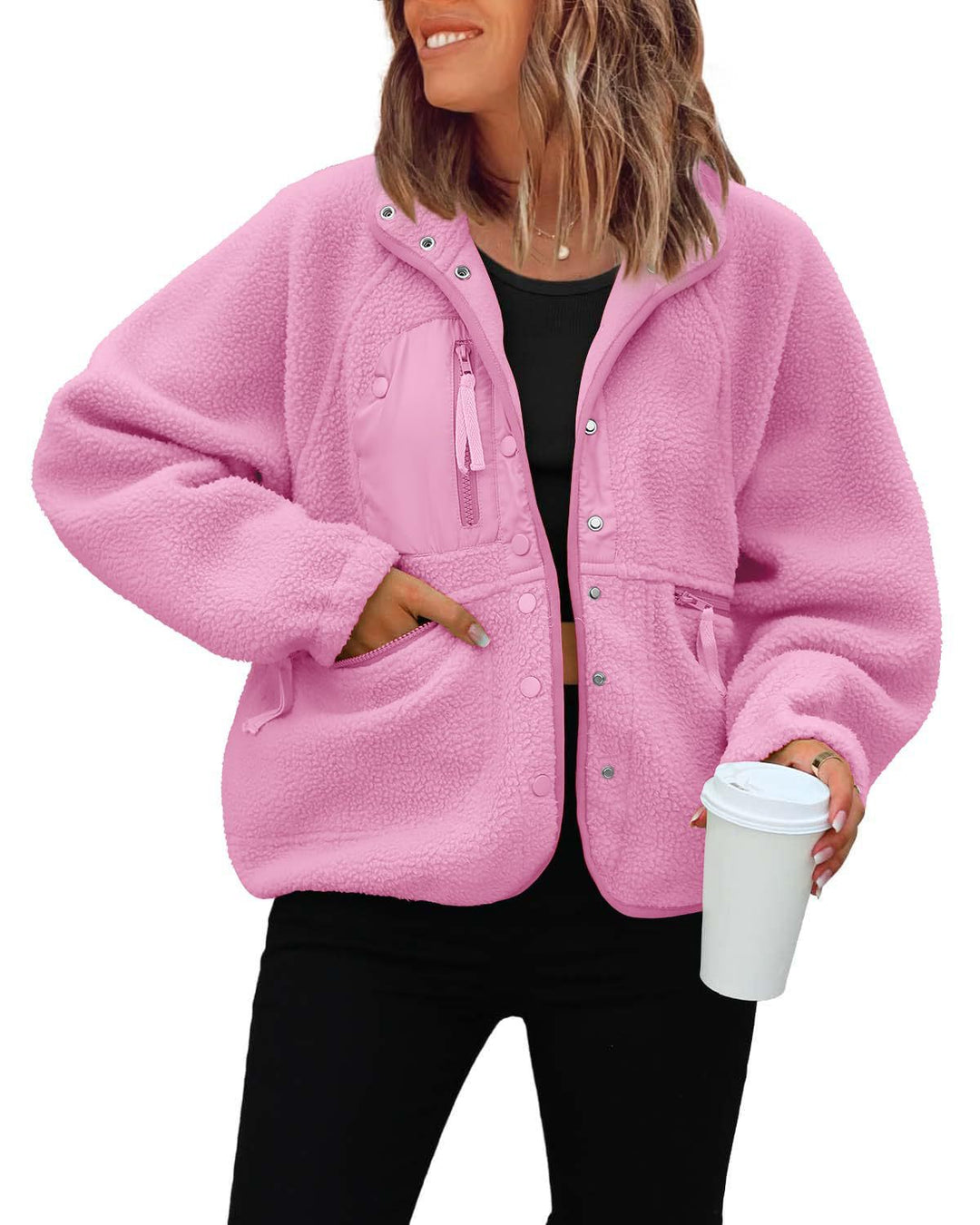 Ladies cozy fleece jacket with practical pockets Lune London