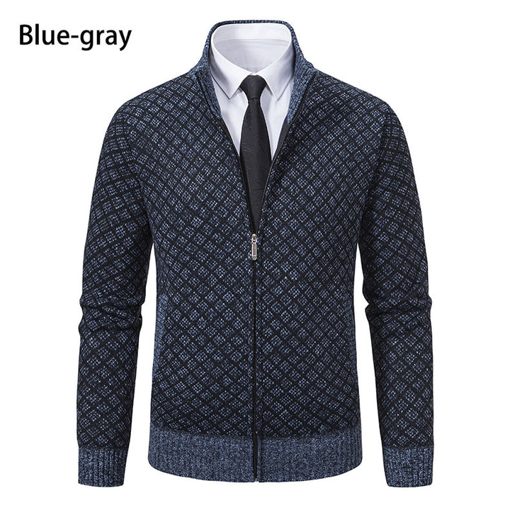 Zip jacket for men with modern diamond pattern Lune London