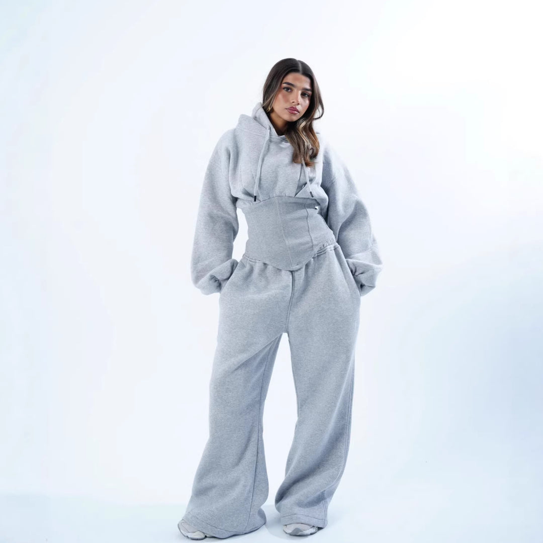 Women's casual oversized hoodie with flattering fit and wide waistband Lune London