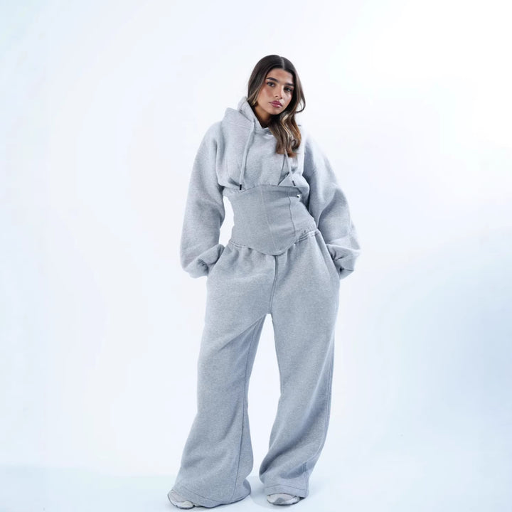 Women's casual oversized hoodie with flattering fit and wide waistband Lune London