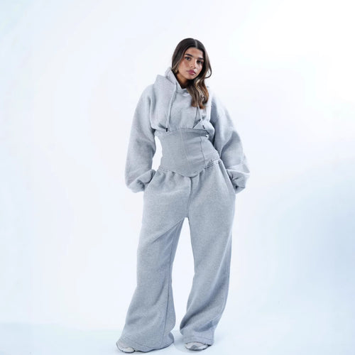 Women's casual oversized hoodie with flattering fit and wide waistband Lune London