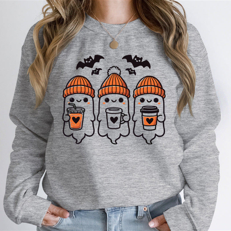 Sweatshirt pour femmes avec un design de fantôme joyeux et une coupe confortable Chic & Stil