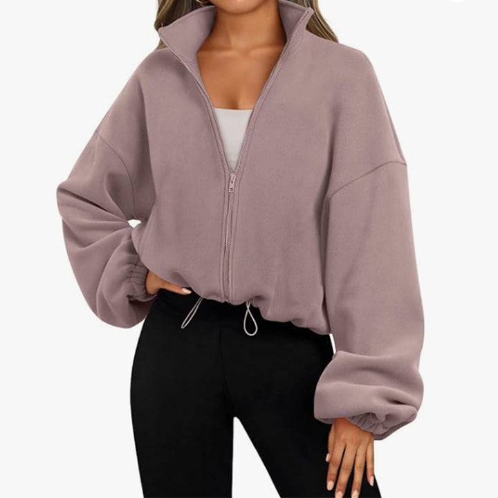 Lune London high collar oversized sweater with zipper for ladies