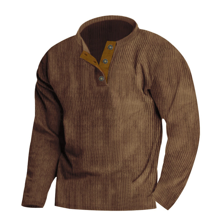 Men's sweater with textured surface and button placket detail Lune London