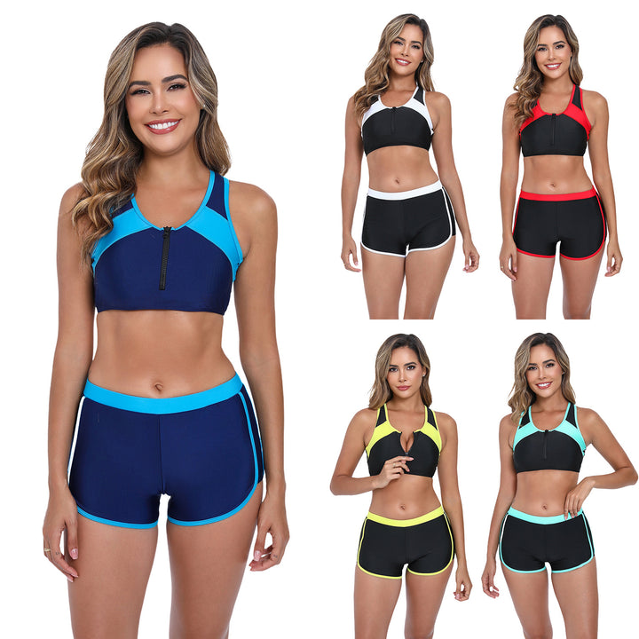Women’s sporty tankini set with stylish zipper and breathable material Lune London