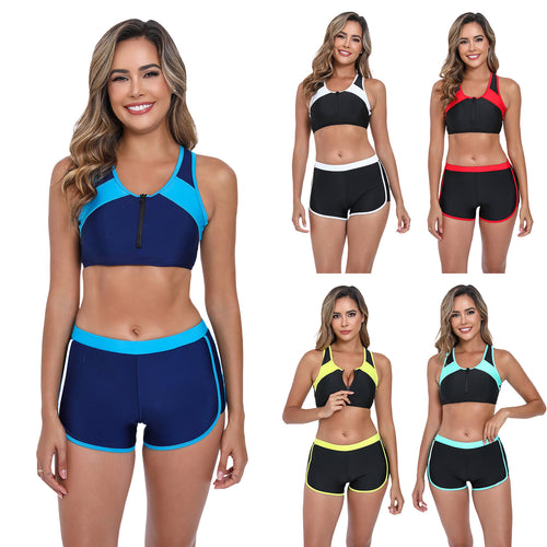 Women’s sporty tankini set with stylish zipper and breathable material Lune London