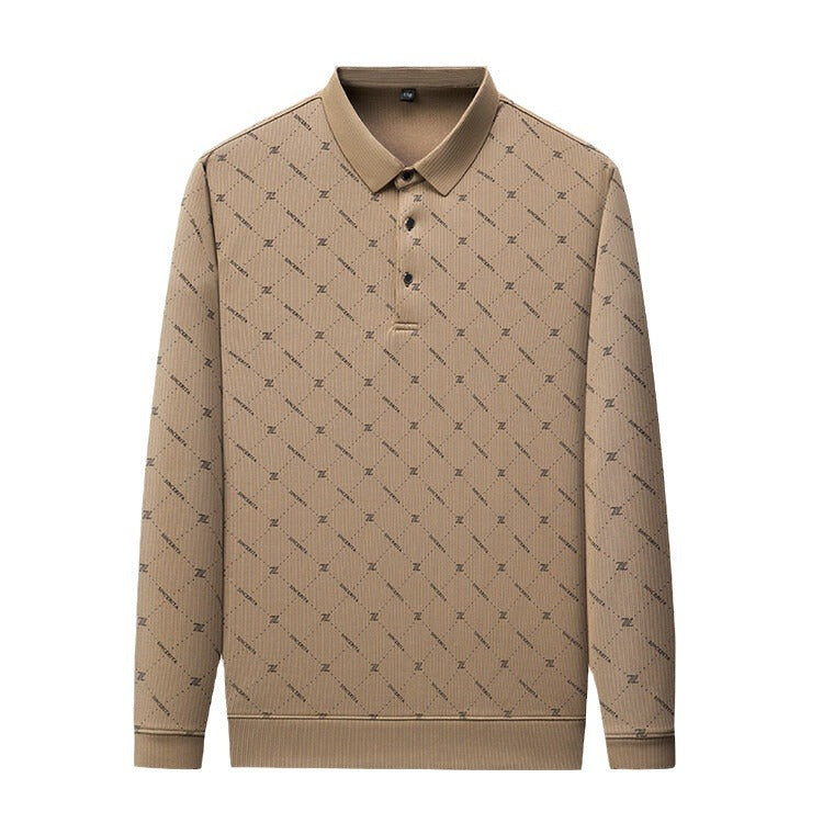 Men's Long Sleeve Polo with an innovative pattern and breathable properties Lune London