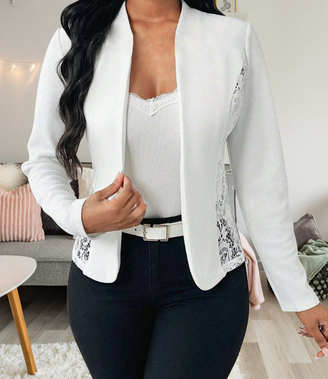 Elegant blazer jacket for women with lace accents Lune London