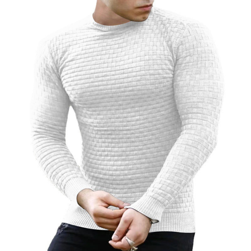 Structured round neck sweater for men Lune London