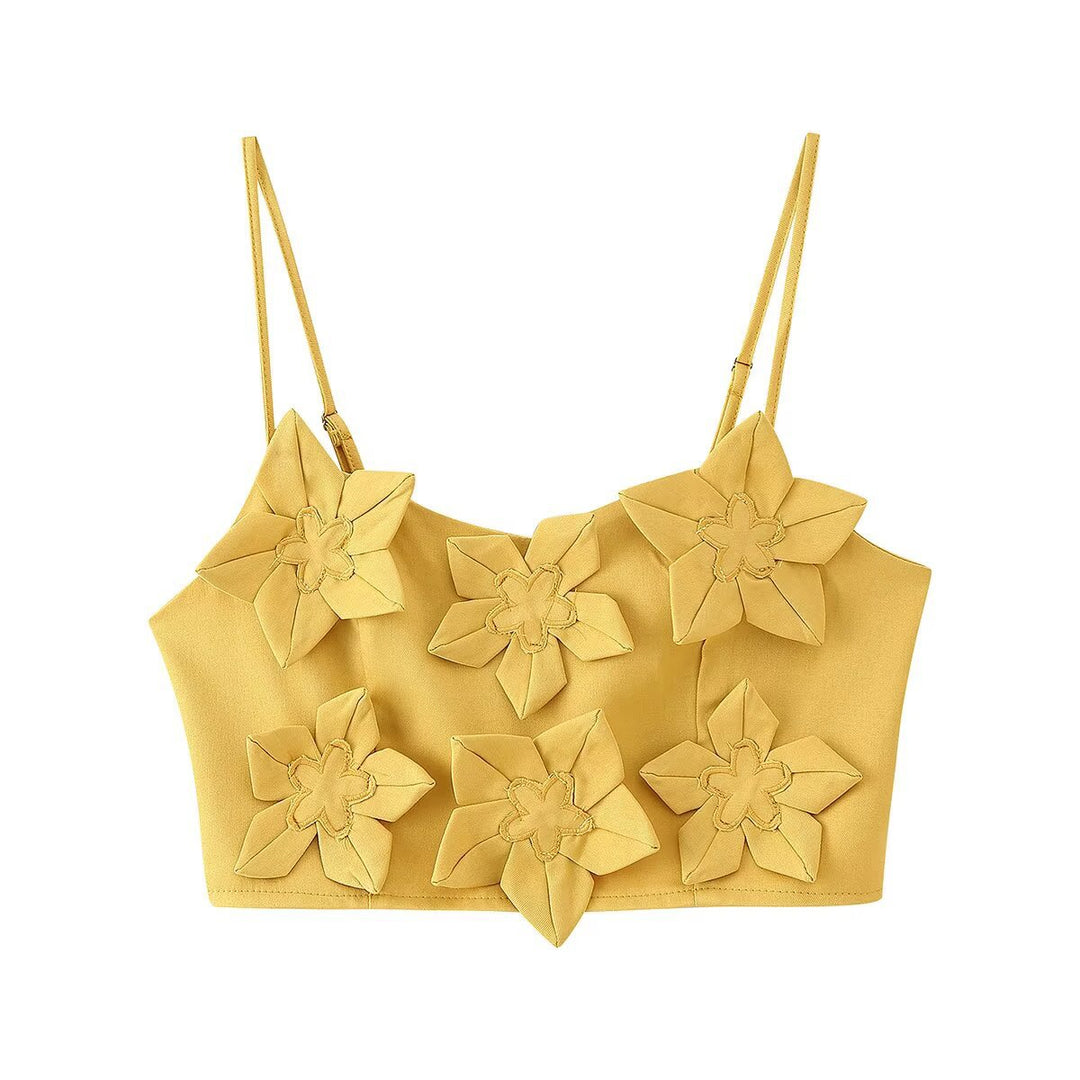 Lune London floral appliqué crop top and skirt set for women