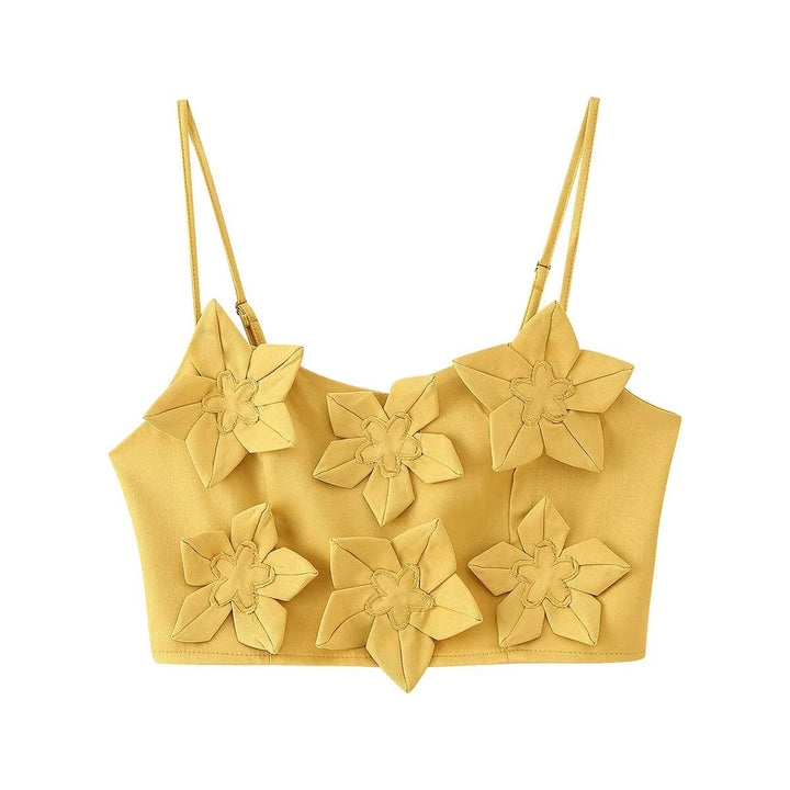 Lune London floral appliqué crop top and skirt set for women
