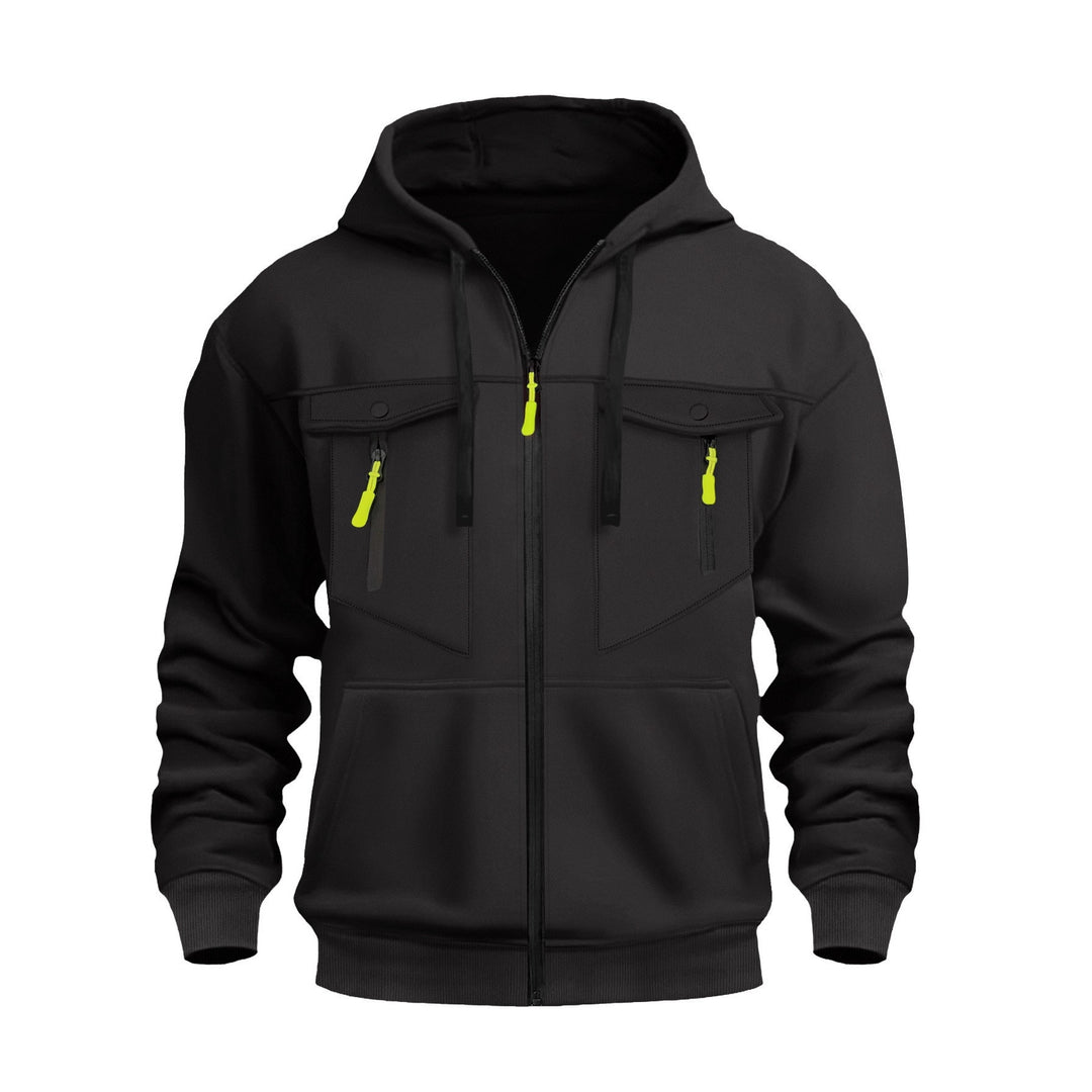 Men's Functional Hooded Jacket with Practical Zip Pockets Lune London