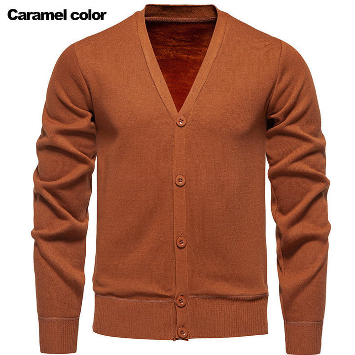 Men's Cozy Cardigan with V-Neck and Button Placket Lune London