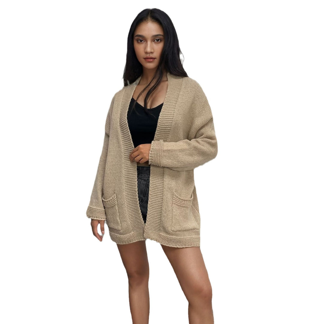 Knitted jacket for women with large pockets and relaxed fit Lune Londonl