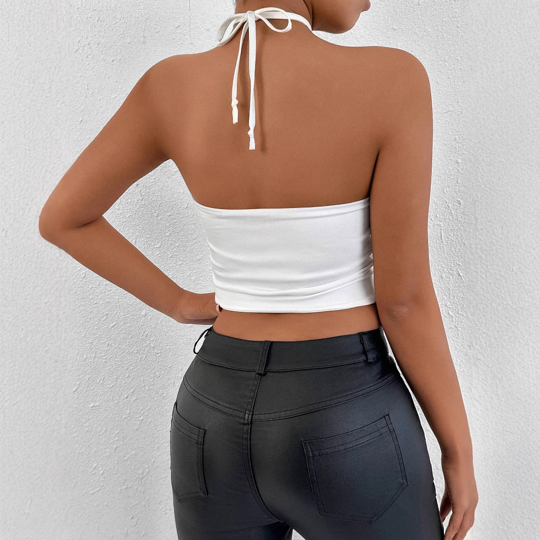 Women's Crop Top with sophisticated crisscross strap design Lune London