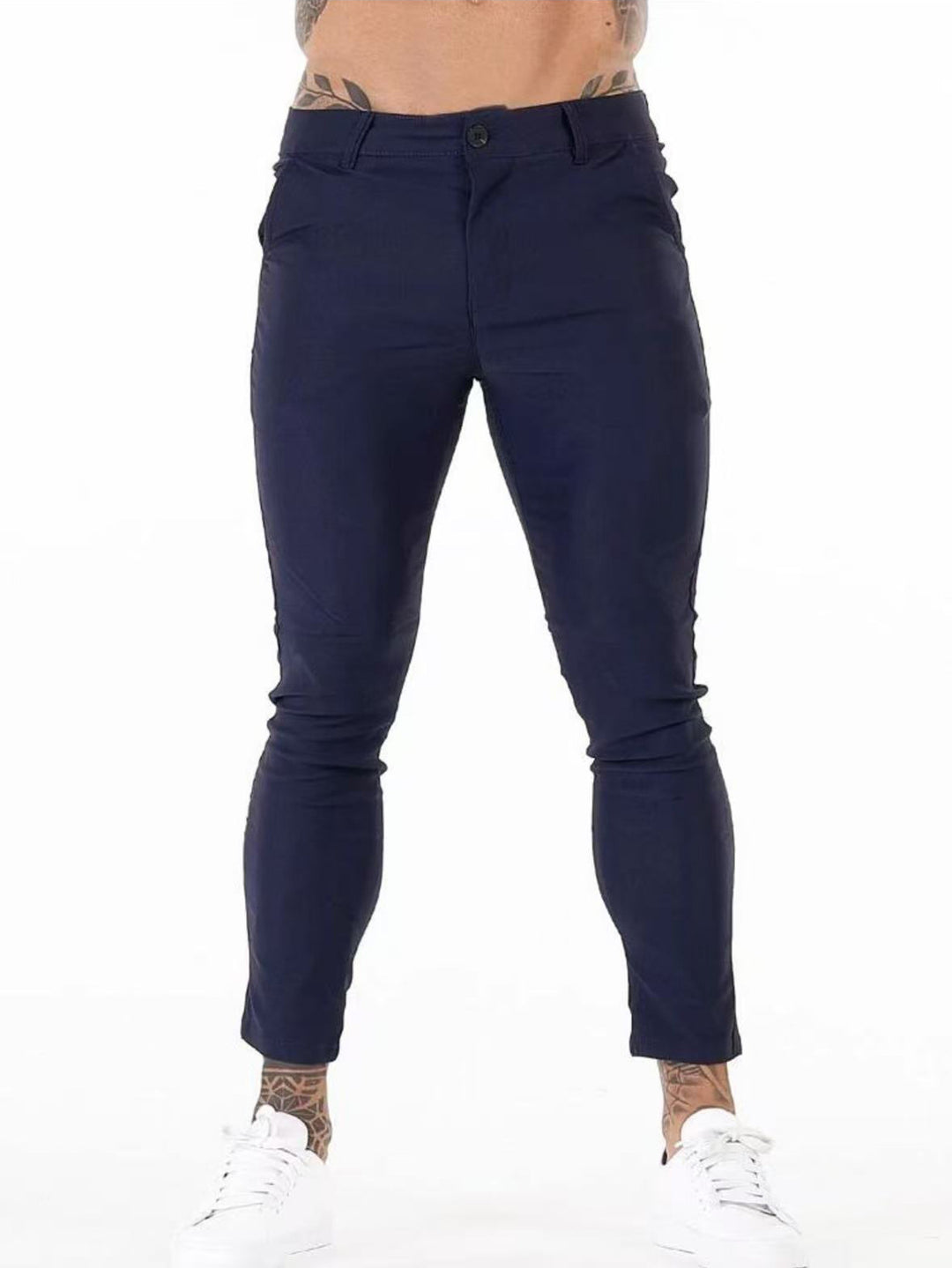 Elegant and comfortable slim fit pants for men with elastic waist and functional pockets Lune London