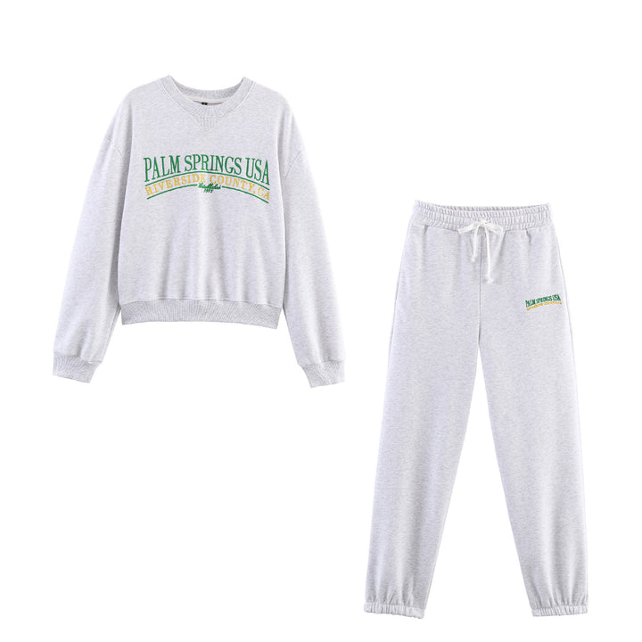 Women's jogging pants with elastic waistband and trendy print Lune London
