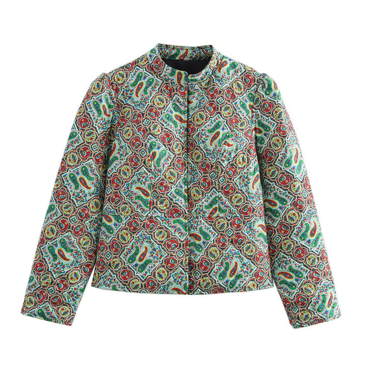 Veste matelassée à la mode pour femmes avec imprimé à motif unique Chic & Stil