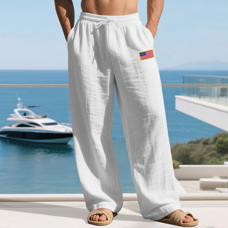 Casual beach pants for men with elastic waistband and side pockets Lune London