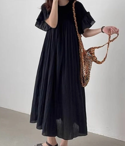 Fluid maxi dress for women with gathered edges Lune London