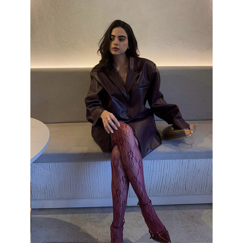 Jacket for women in faux leather with a modern oversized style Lune London