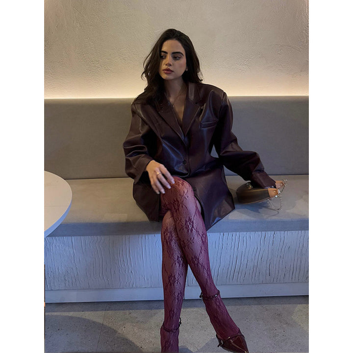 Jacket for women in faux leather with a modern oversized style Lune London