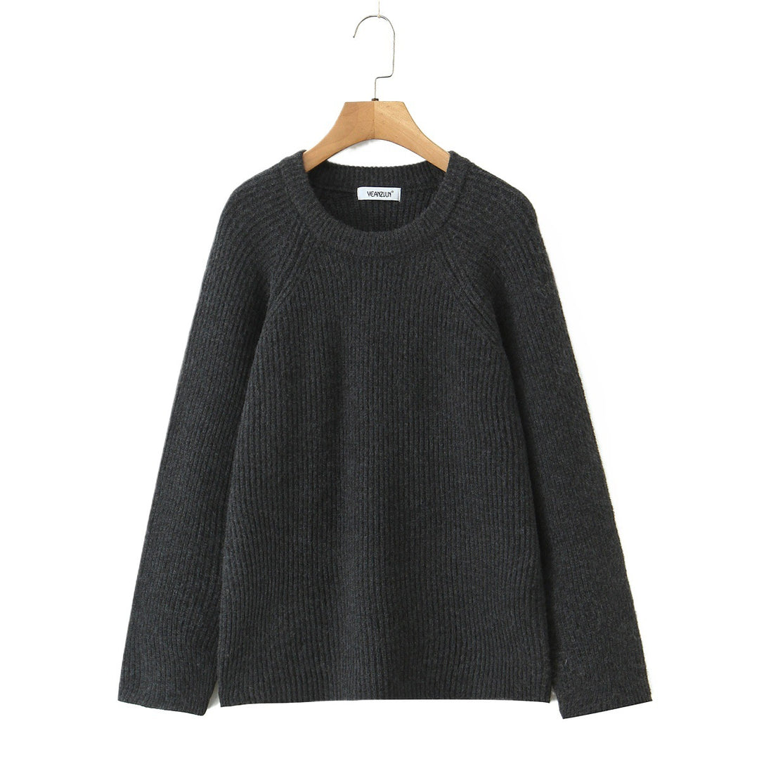 Cozy structured jumper for women with round neck Lune London