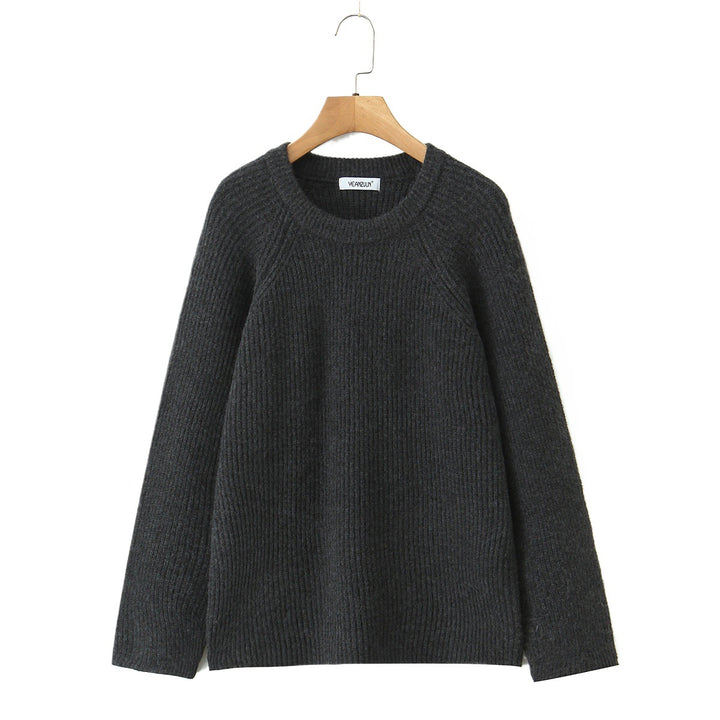Cozy structured jumper for women with round neck Lune London