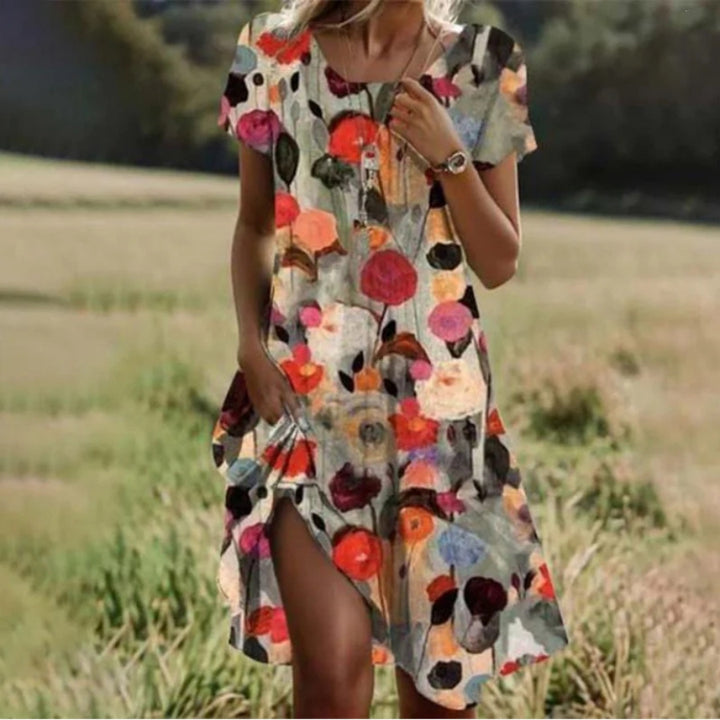 Casual women's dress with floral design Lune London