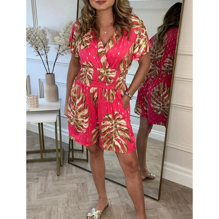 Women’s jumpsuit with floral design and elastic waist Lune London