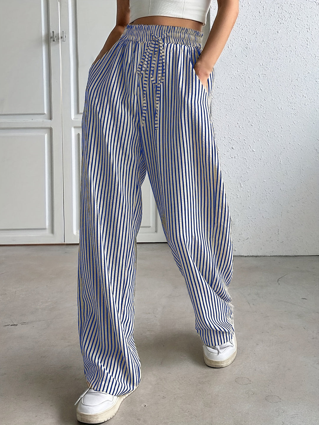 Ladies Wide Striped Pants Lune London