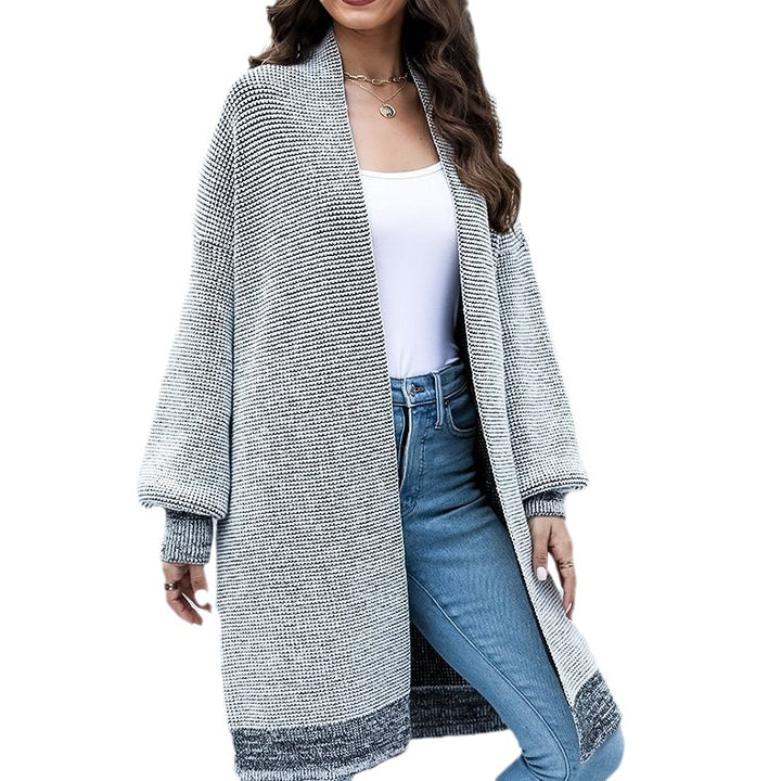 Ladies Long Knit Cardigan with trendy design and wide sleeves Lune London