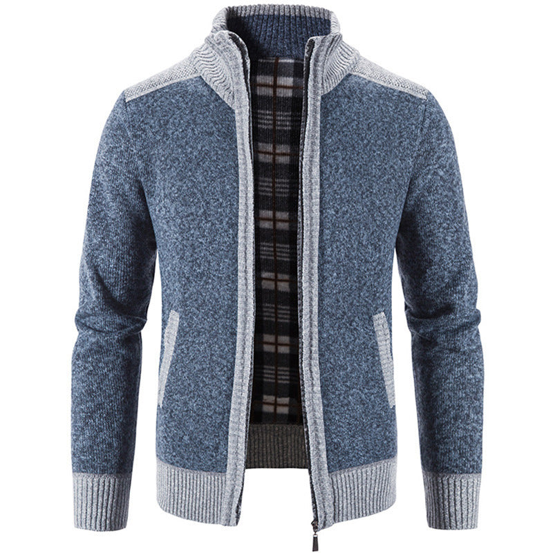 Lune London | Men's Cardigan with Modern Stand-Up Collar and Textured Design