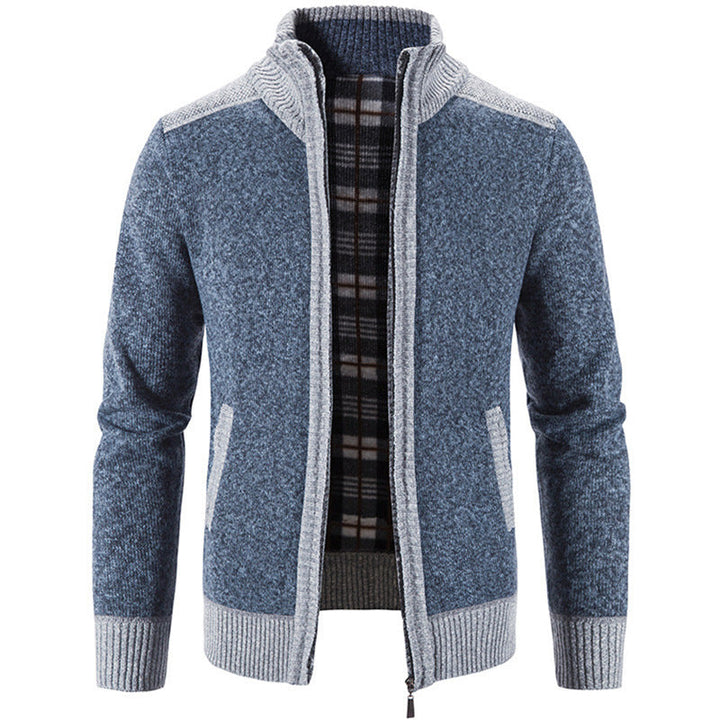 Lune London | Men's Cardigan with Modern Stand-Up Collar and Textured Design