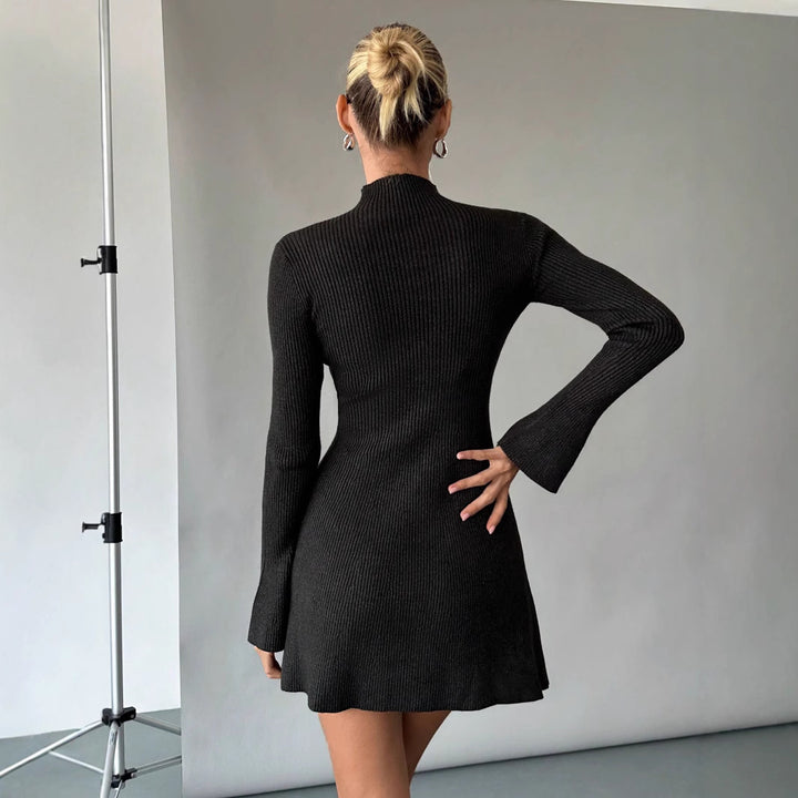 Fitted knitted dress for women with a unique ribbed design Lune London